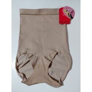 Spanx Slim Cognito Shaping High Waist Bodysuit Tan LG Seamless Removeable Clasps